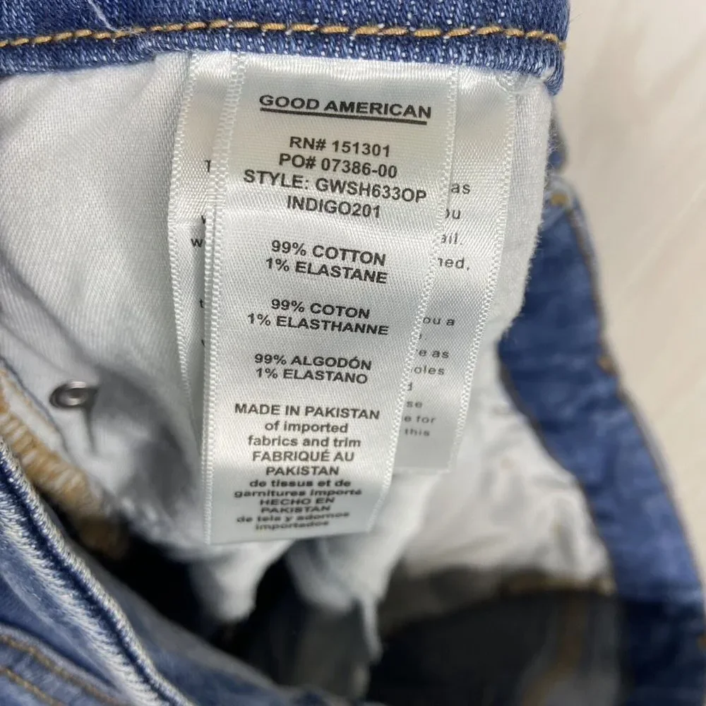 Good American Women Blue Good Waist High-Rise Cropped Skinny Jeans Size 15 NWT - Picture 9 of 10